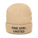 One Girl United Unisex Ribbed Knit Beanie: Light colors
