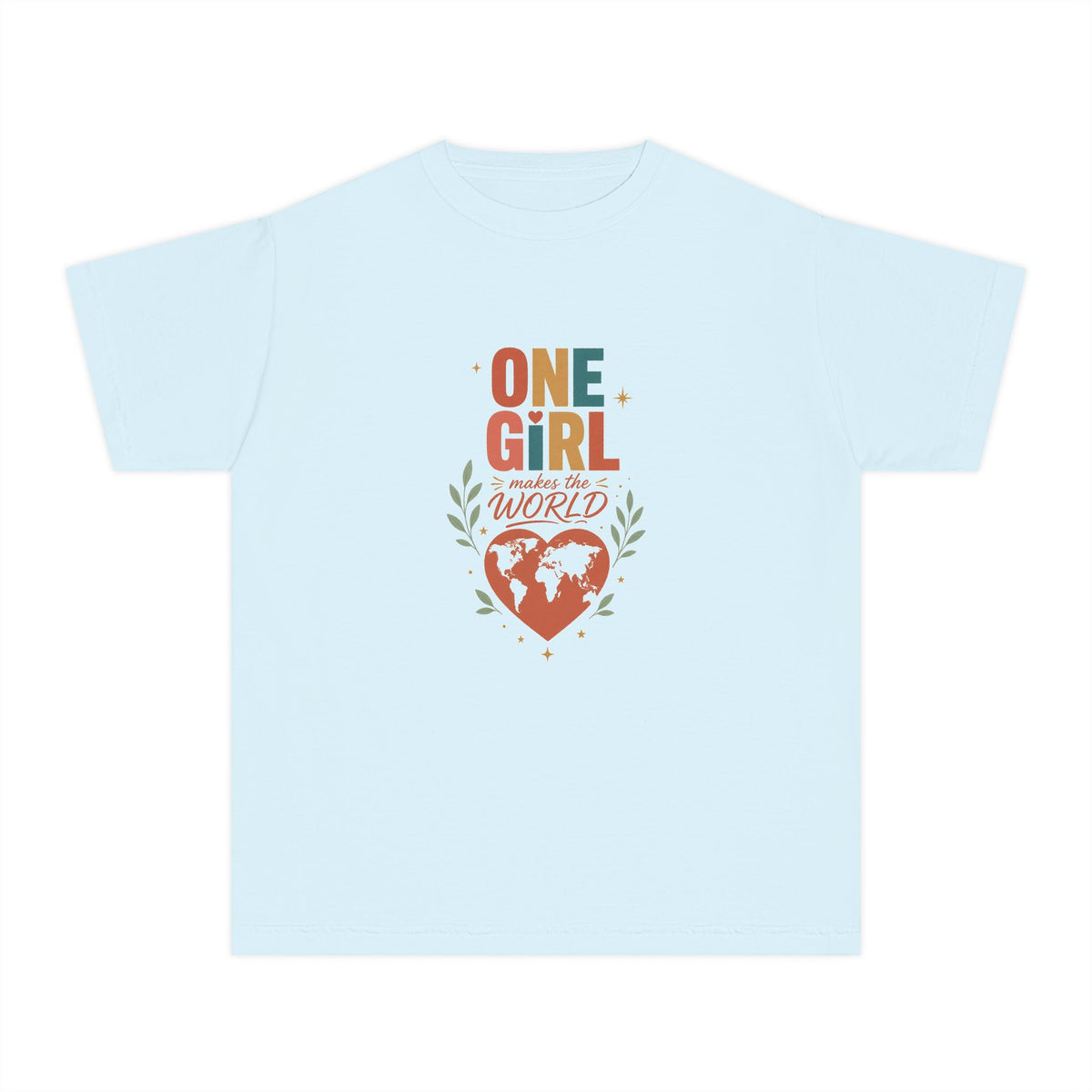 "One Girl Makes the World" Short Sleeve Youth Tee