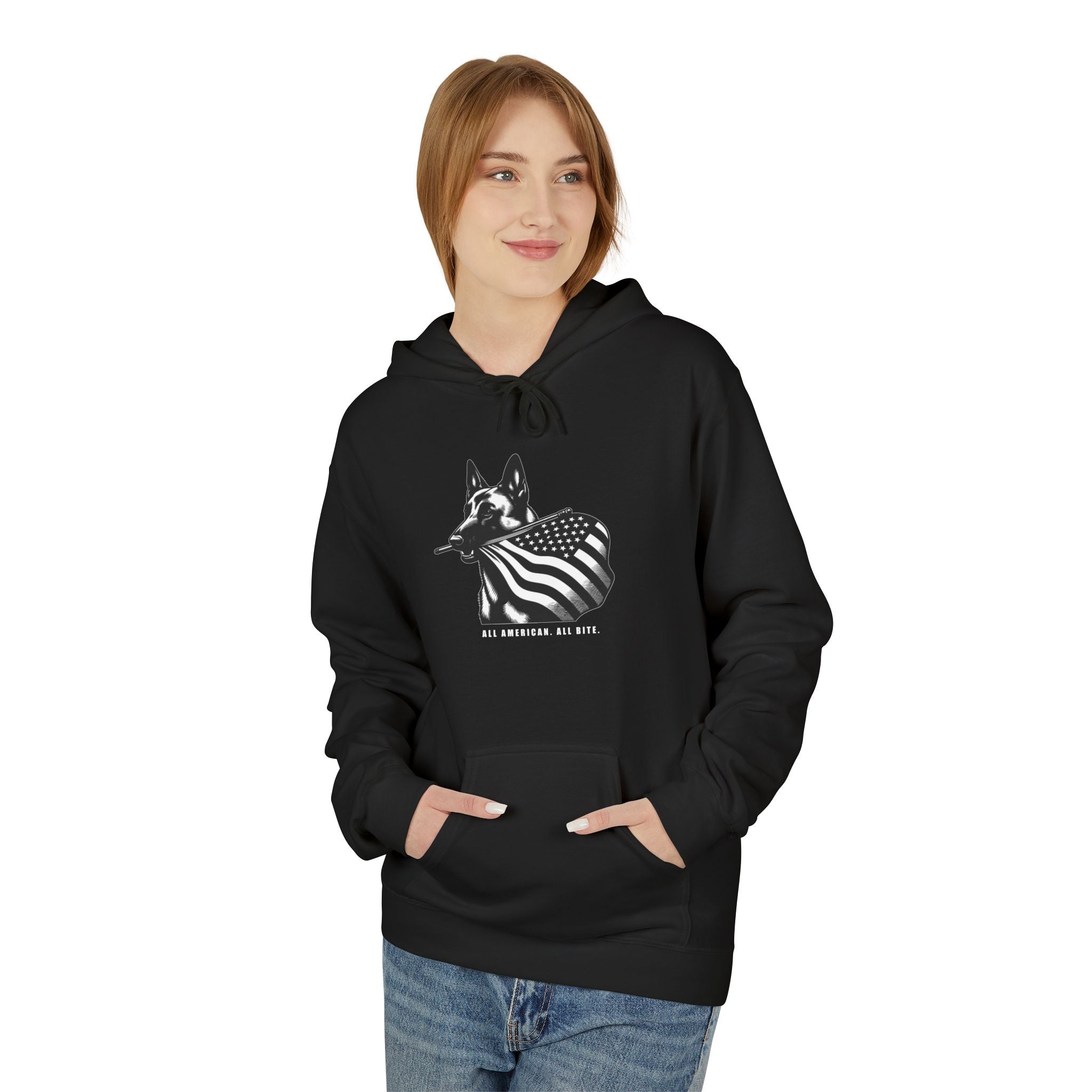 All American Dog Fleece Hoodie - Cozy Unisex Pullover.