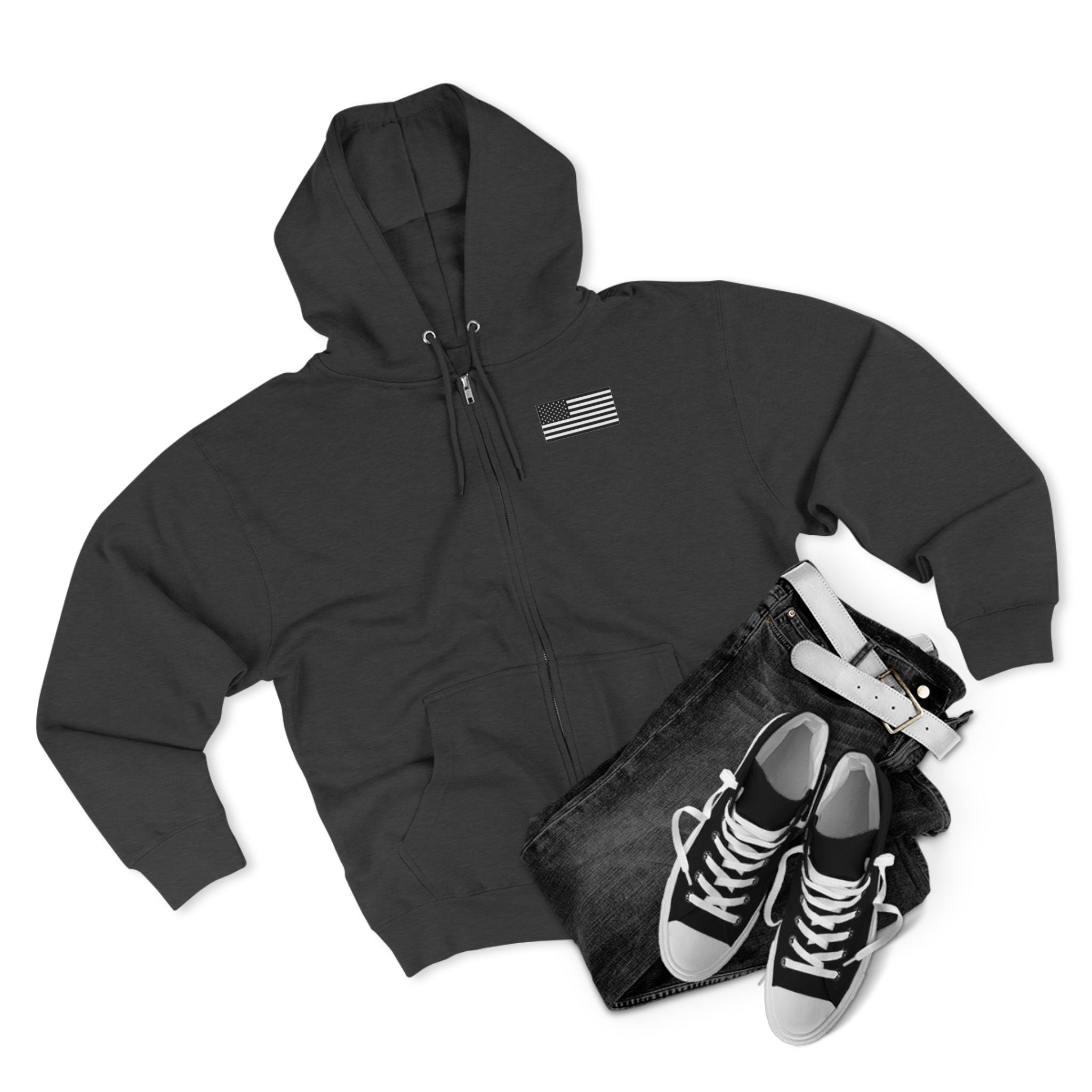 Team Montaga Unisex Zip Hoodie with Team Montaga and Flag Design.