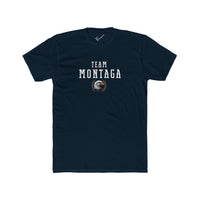 Team Montaga Varsity Tee: Tapered Fit, Unisex Lightweight Combed Cotton Crew Neck.
