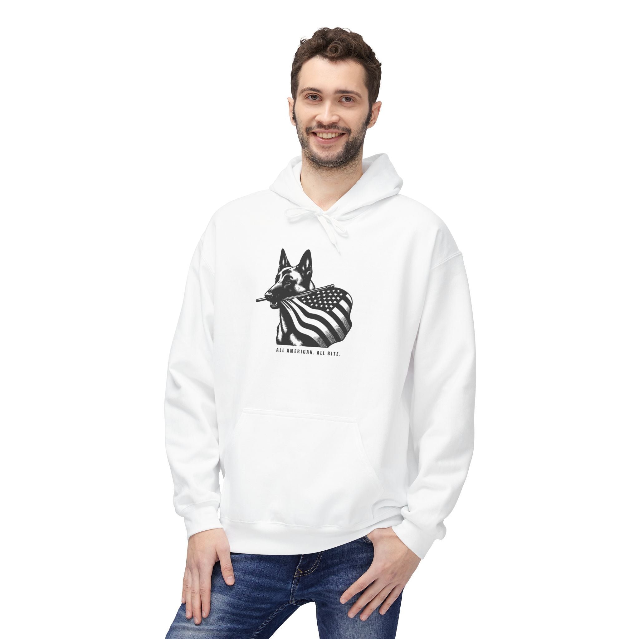 All American Dog Fleece Hoodie - Cozy Unisex Pullover.