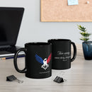 "Two wings on the same dirty, dirty bird" Ceramic Mug in black: 11oz & 15oz sizes