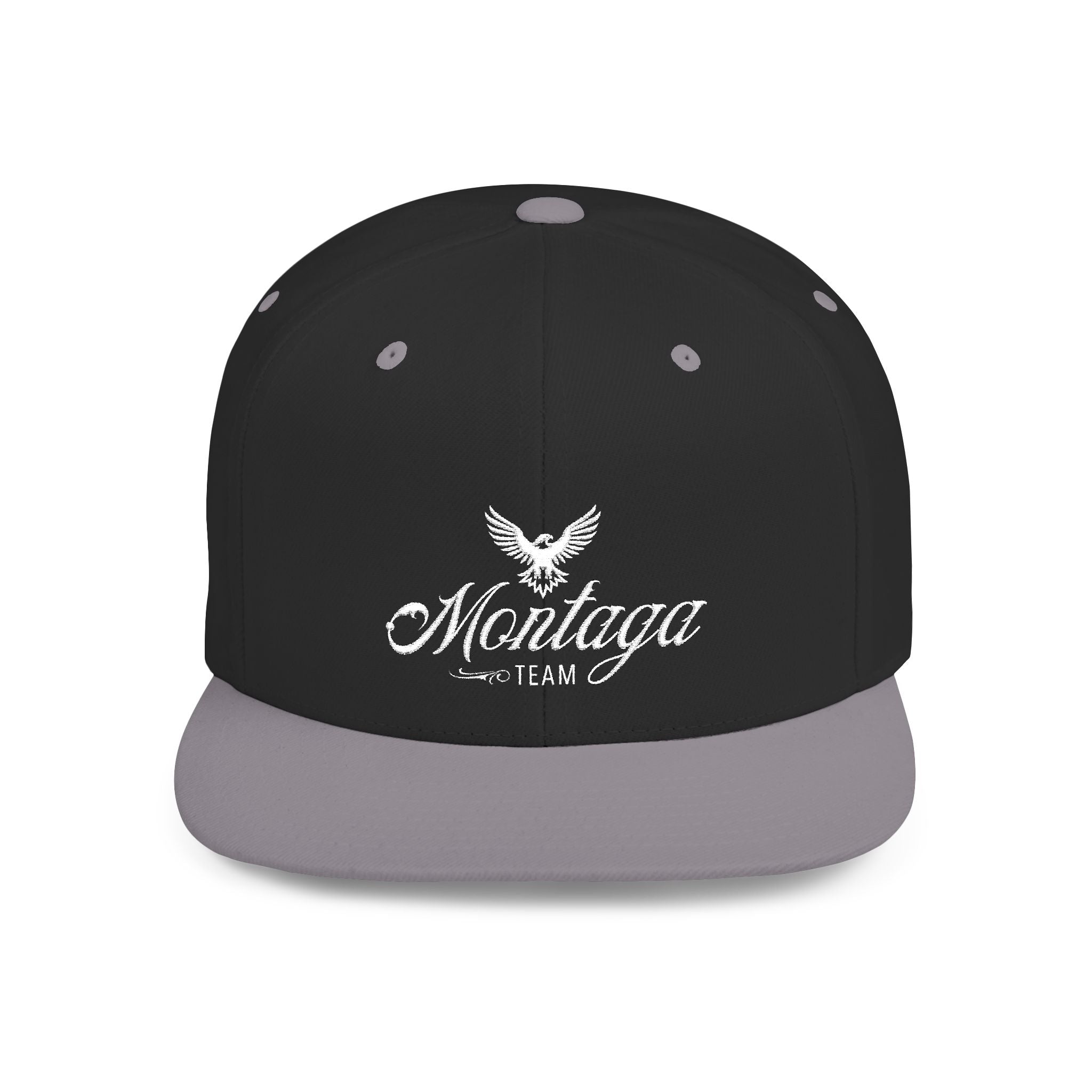 Team Montaga Flat Bill Snapback Hat.