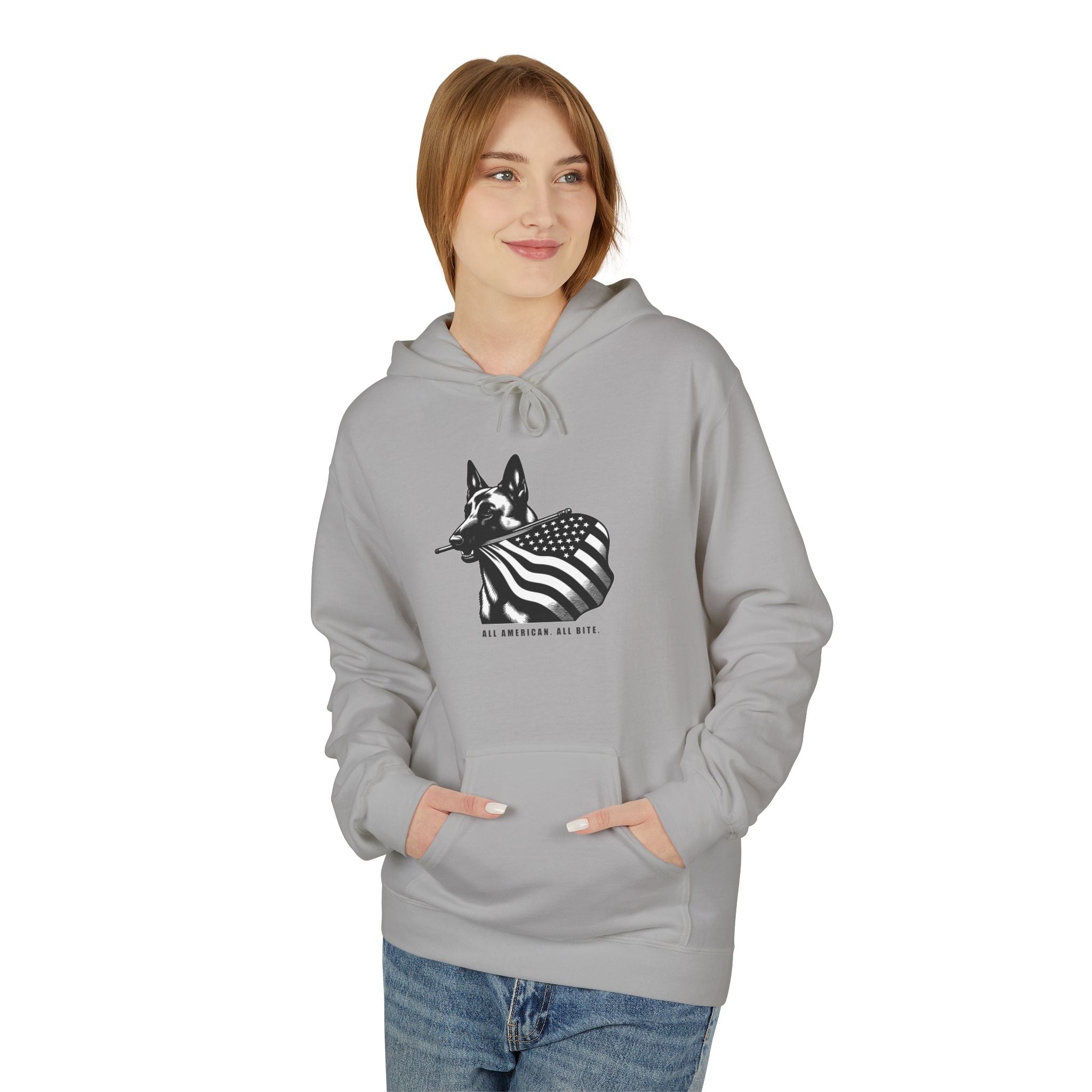 All American Dog Fleece Hoodie - Cozy Unisex Pullover.