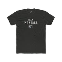 Team Montaga Varsity Tee: Tapered Fit, Unisex Lightweight Combed Cotton Crew Neck.