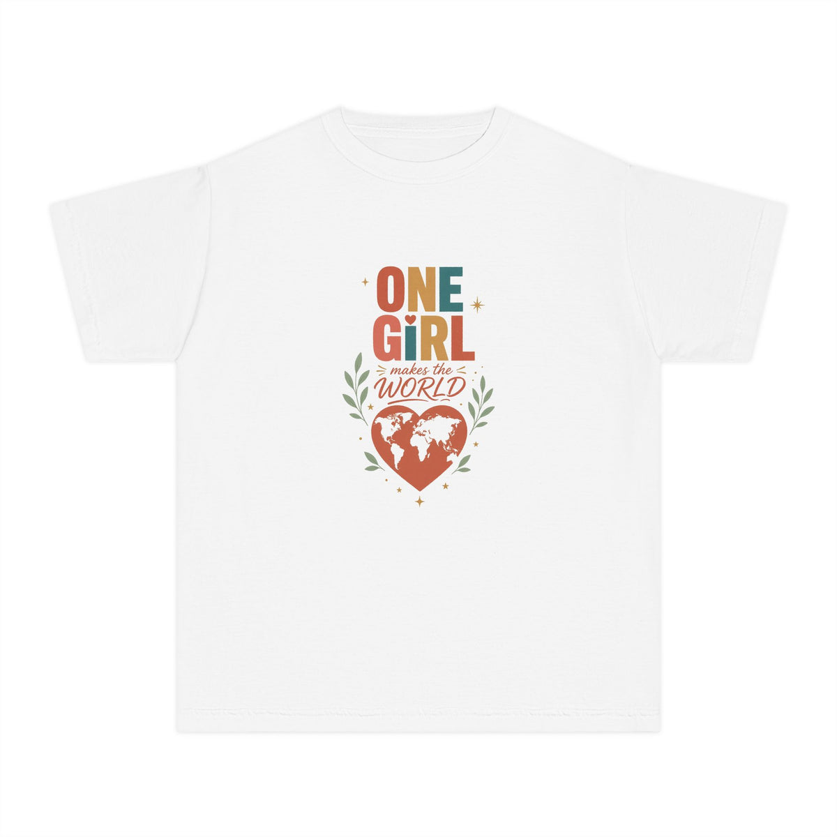 "One Girl Makes the World" Short Sleeve Youth Tee
