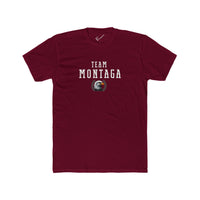 Team Montaga Varsity Tee: Tapered Fit, Unisex Lightweight Combed Cotton Crew Neck.