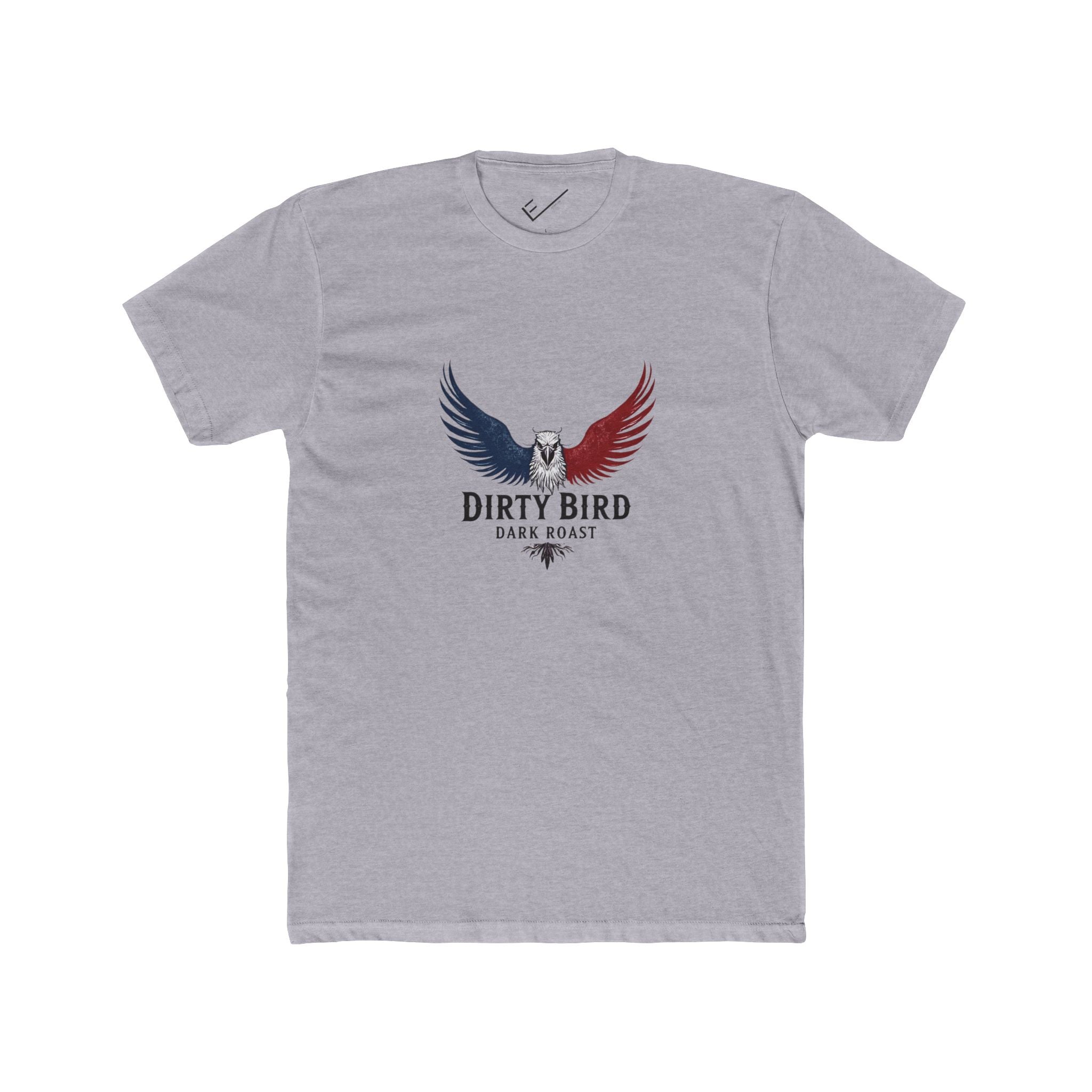 Dirty Bird Dark Roast Tee: Tapered Fit, Unisex Lightweight Combed Cotton Crew Neck.