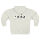 Team Montaga Unisex Zip Hoodie with Team Montaga and Flag Design.
