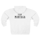 Team Montaga Unisex Zip Hoodie with Team Montaga and Flag Design.