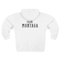 Team Montaga Unisex Zip Hoodie with Team Montaga and Flag Design.