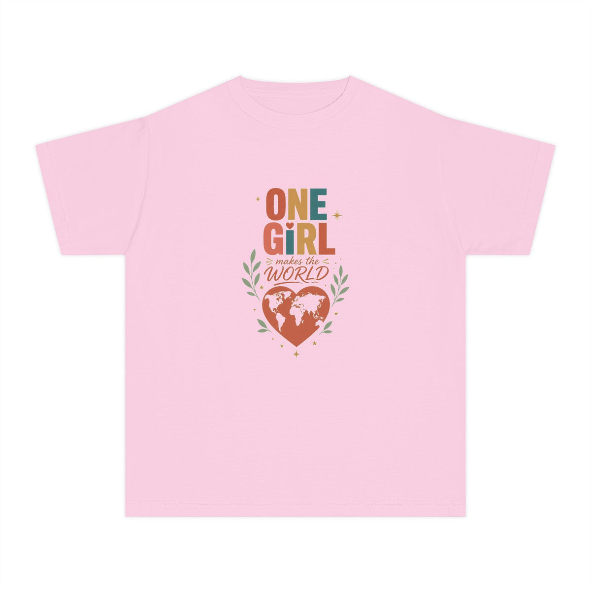 "One Girl Makes the World" Short Sleeve Youth Tee