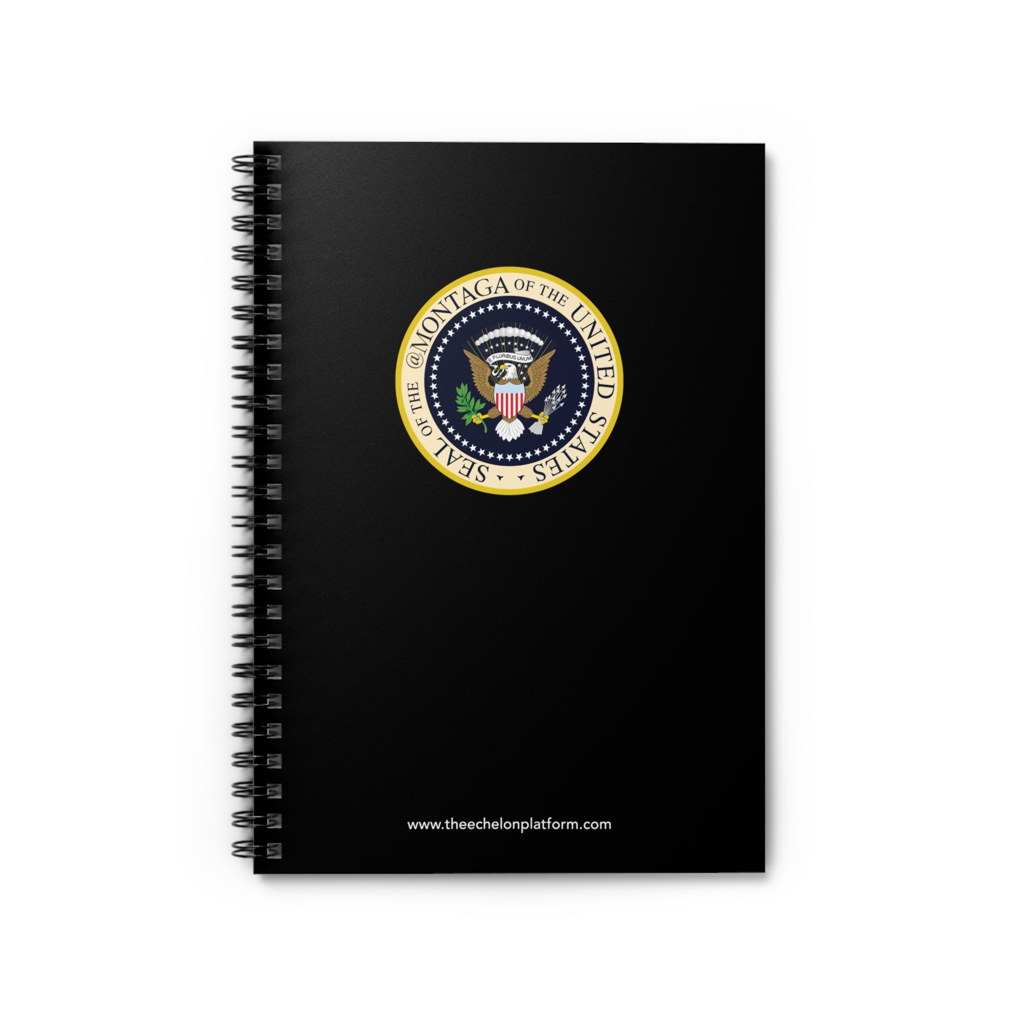 Montaga Spiral Notebook, Ruled Line, Custom Journal / Notebook, Black Cover