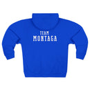 Team Montaga Unisex Zip Hoodie with Team Montaga and Flag Design.