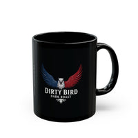 Dirty Bird Dark Roast Ceramic Mug in black: 11oz & 15oz sizes