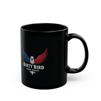 Dirty Bird Dark Roast Ceramic Mug in black: 11oz & 15oz sizes