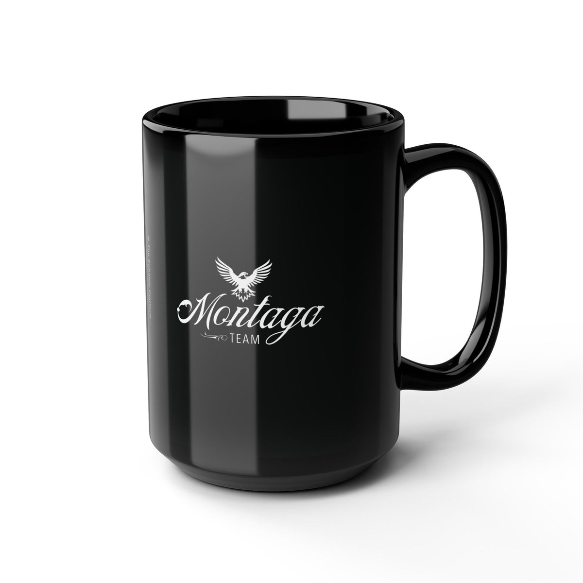 Team Montaga Ceramic Mug in black: 11oz & 15oz sizes