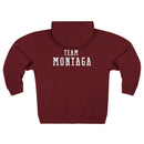 Team Montaga Unisex Zip Hoodie with Team Montaga and Flag Design.