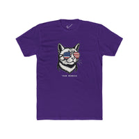 All American Cat "Team Meowica" Tee: Tapered Fit, Unisex Lightweight Combed Cotton Crew Neck.
