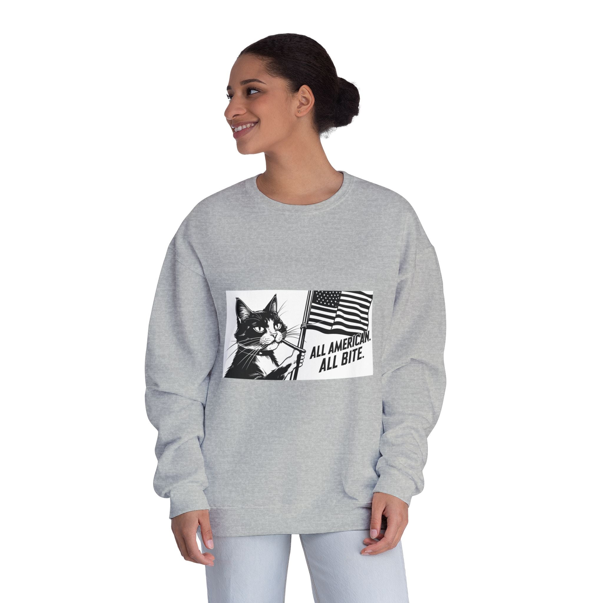 All American Cat Sweatshirt, Unisex Cozy Casual Wear