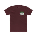"Hello My Name is Daddy" Tee: Green name tag design. Tapered Fit, Combed Cotton Crew Neck.