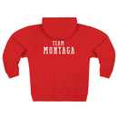 Team Montaga Unisex Zip Hoodie with Team Montaga and Flag Design.