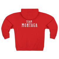 Team Montaga Unisex Zip Hoodie with Team Montaga and Flag Design.